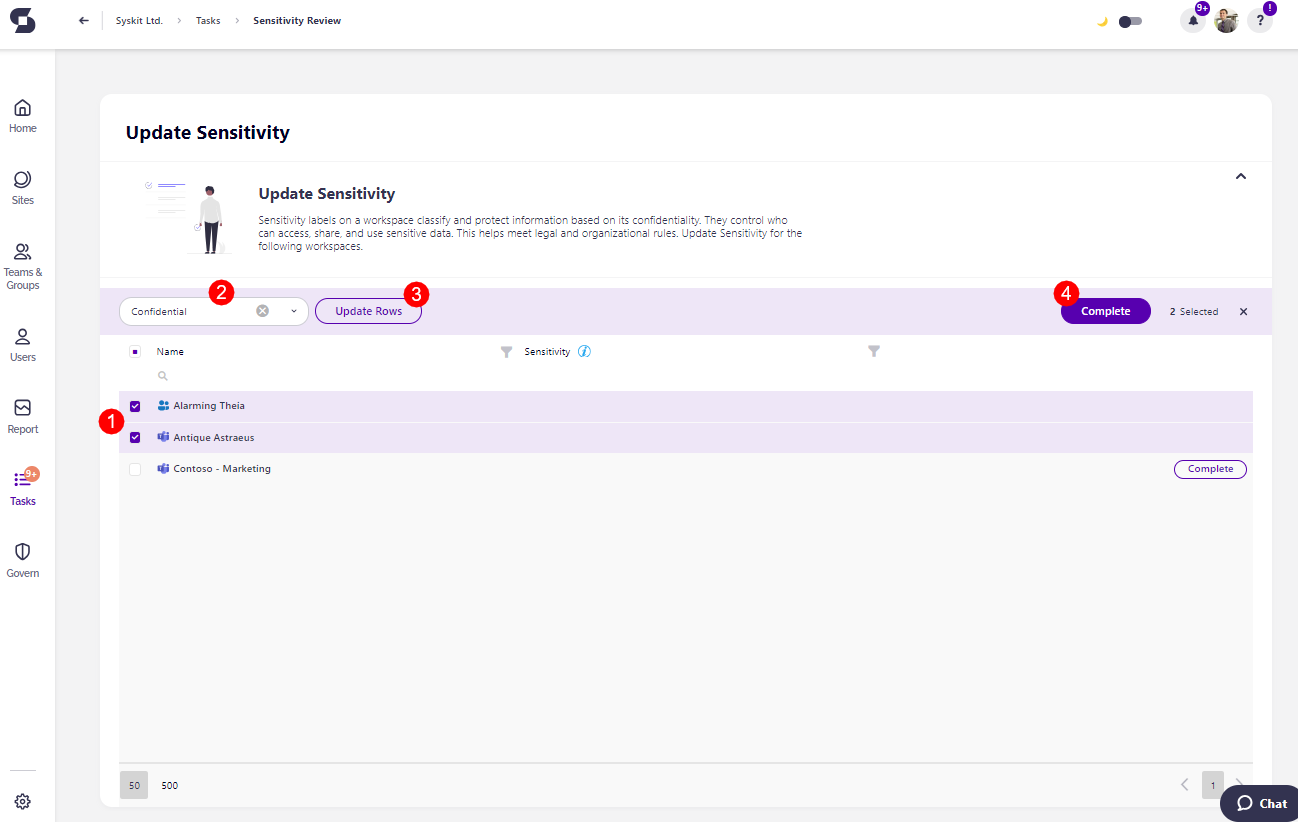 Resolve Sensitivity Review - Bulk Changes
