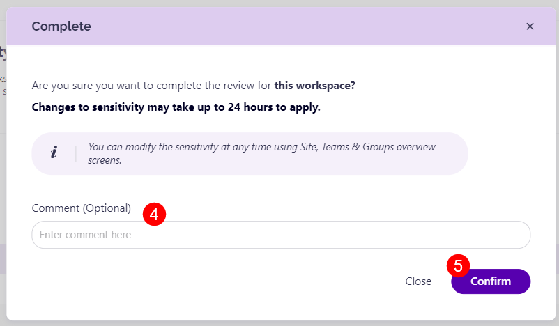 Resolve Sensitivity Review - Complete Task