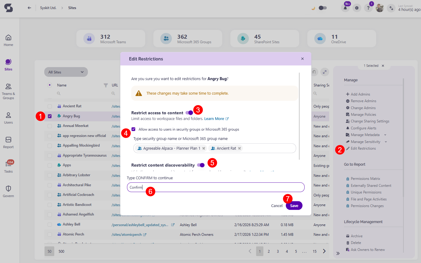 Edit Restrictions - Restrict access to content