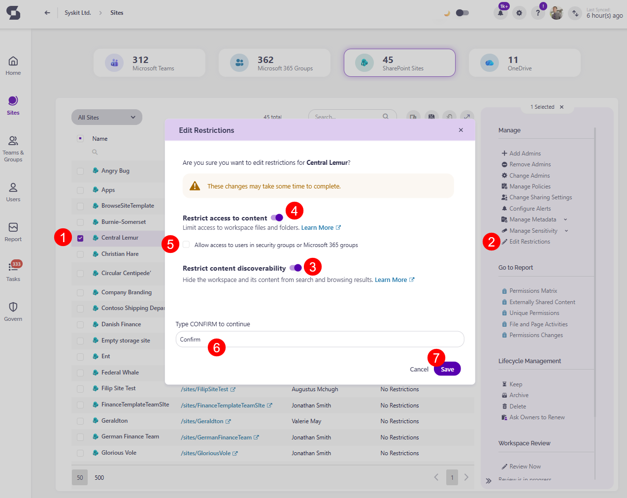 Edit Restrictions - Restrict access to content