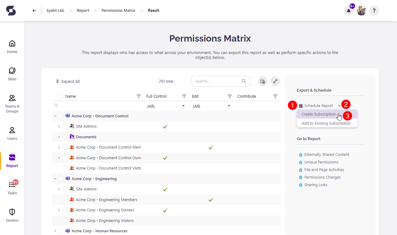Scheduling a generated report