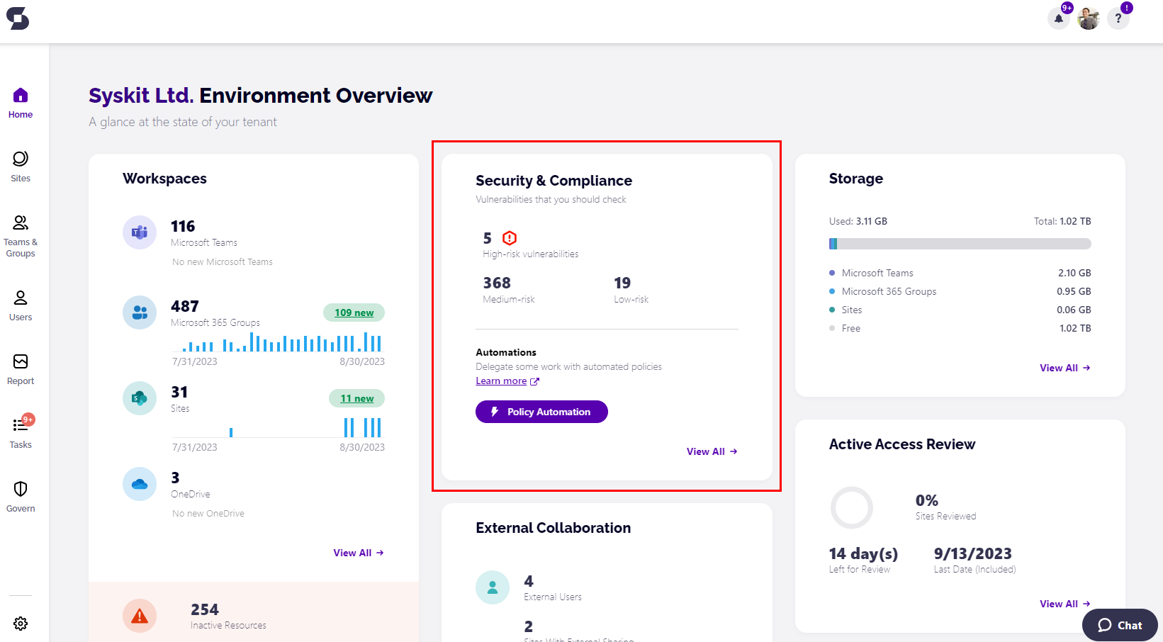 Security & Compliance checks - Home