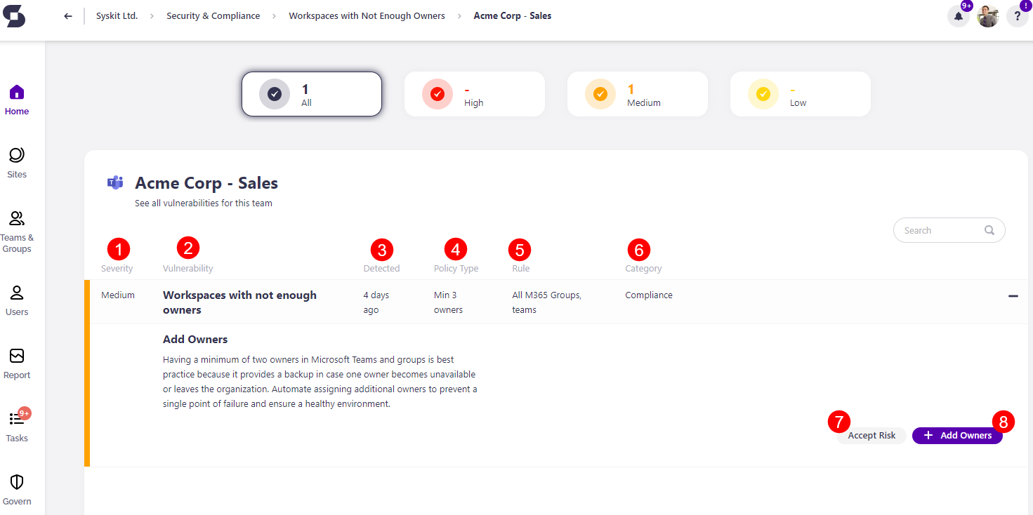Workspaces with Not Enough Owners - More Details