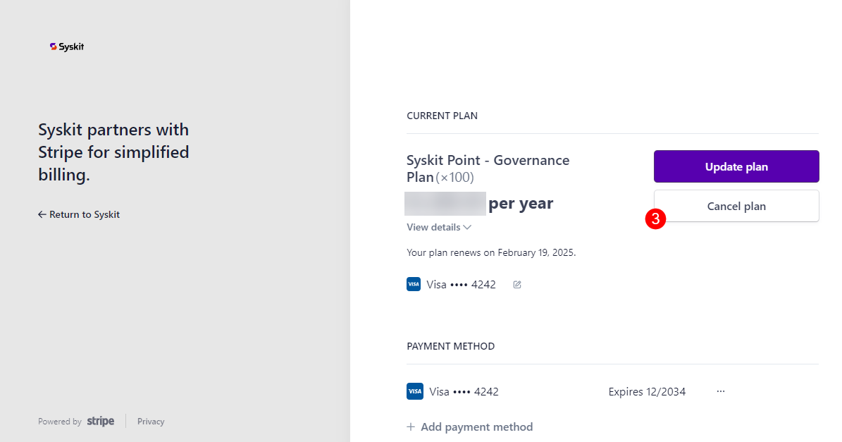 Syskit Point Subscription - Cancel Subscription