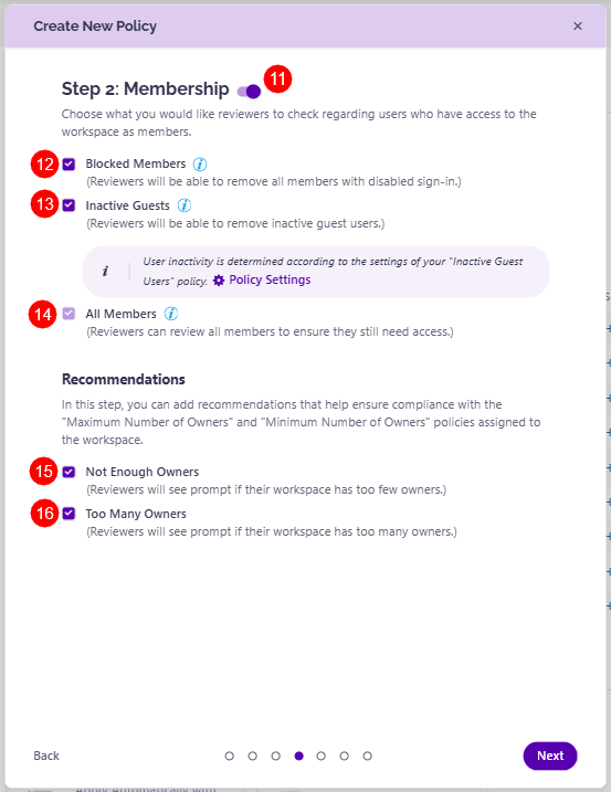 Workspace Review - Create Policy - Step 4