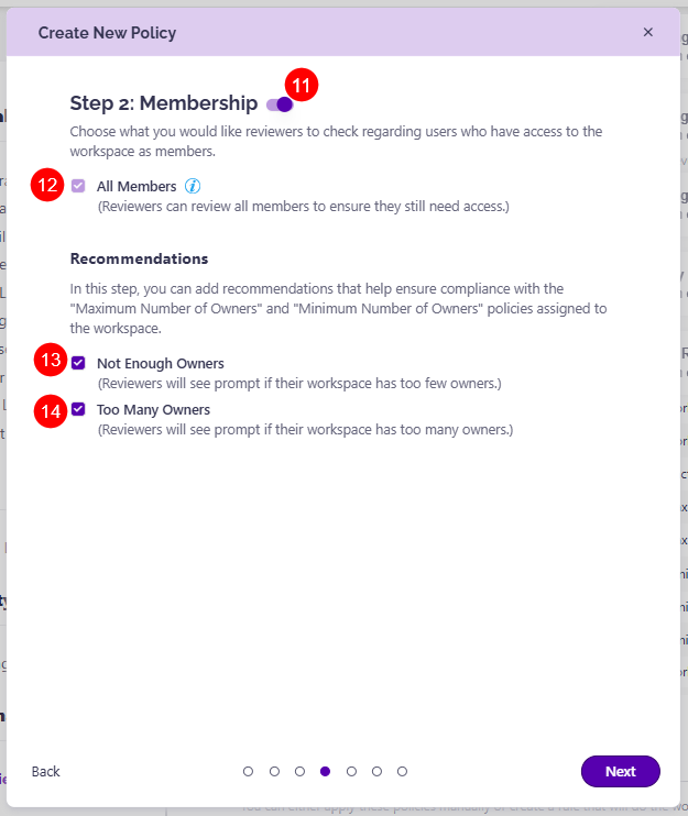 Workspace Review - Create Policy - Step 4