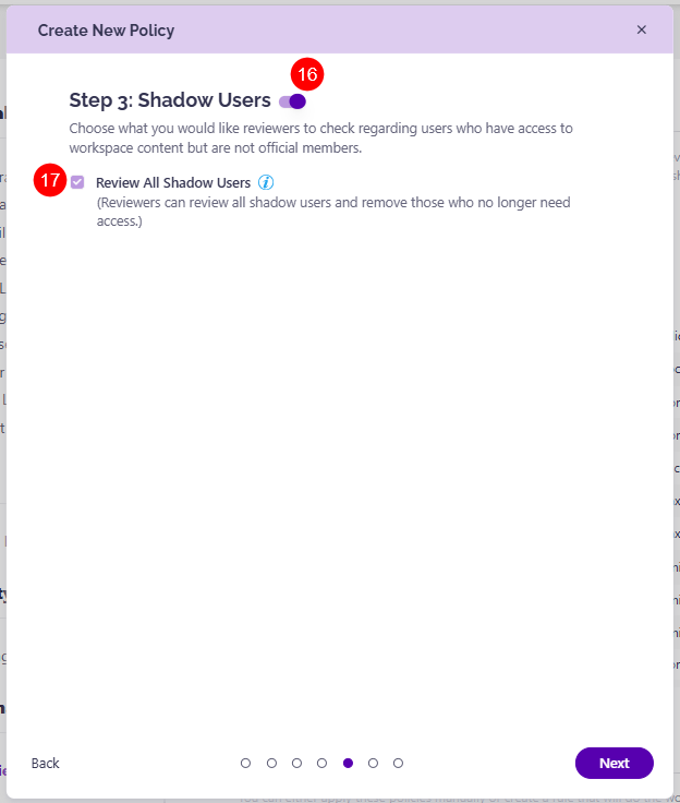 Workspace Review - Create Policy - Step 5