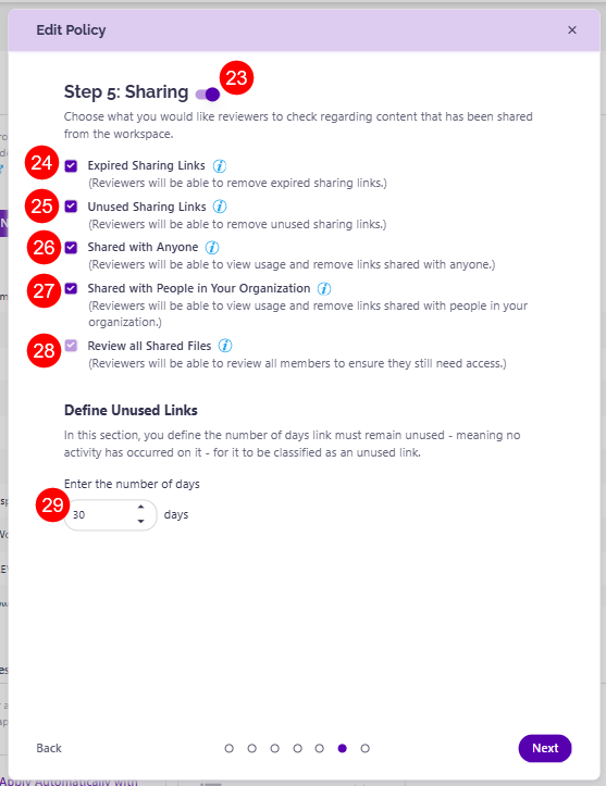 Workspace Review - Create Policy - Step 6