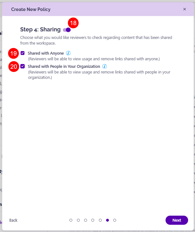 Workspace Review - Create Policy - Step 6