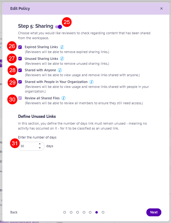 Workspace Review - Create Policy - Step 7