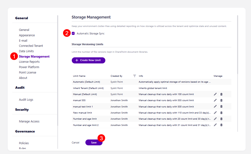 Storage Management - Automatic Storage Sync