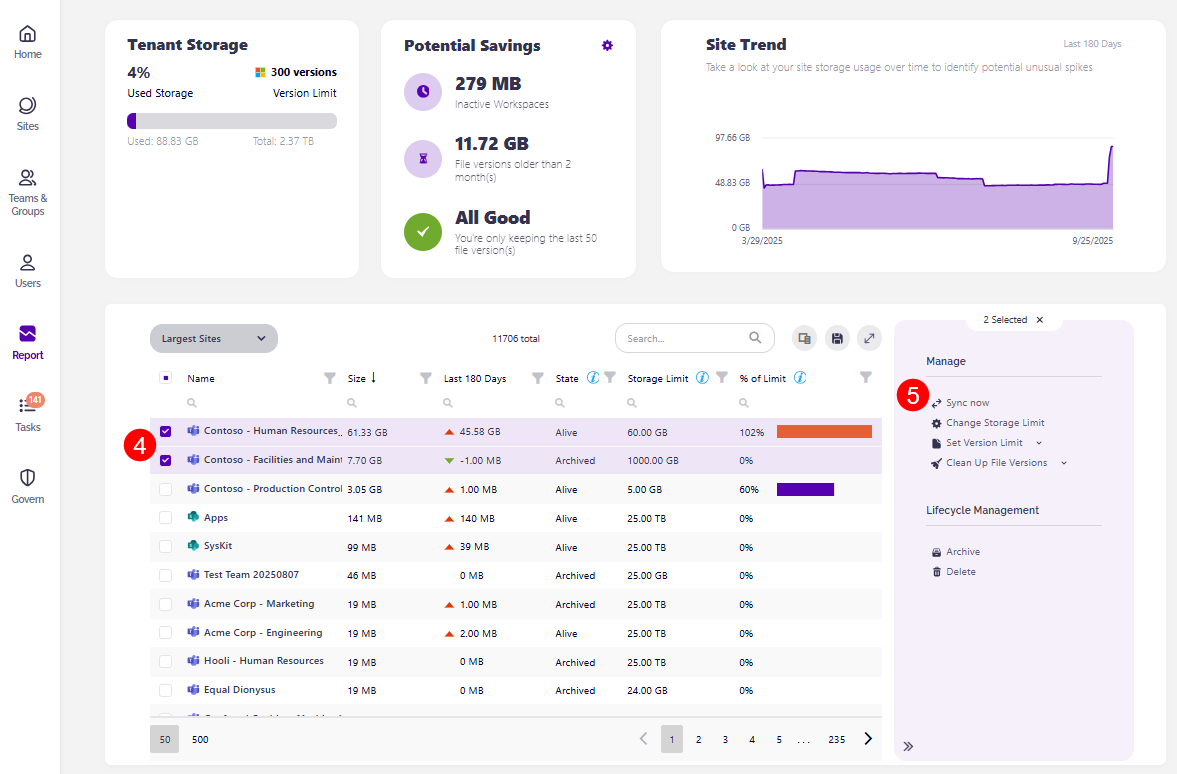 Storage Management - On-Demand Storage Sync