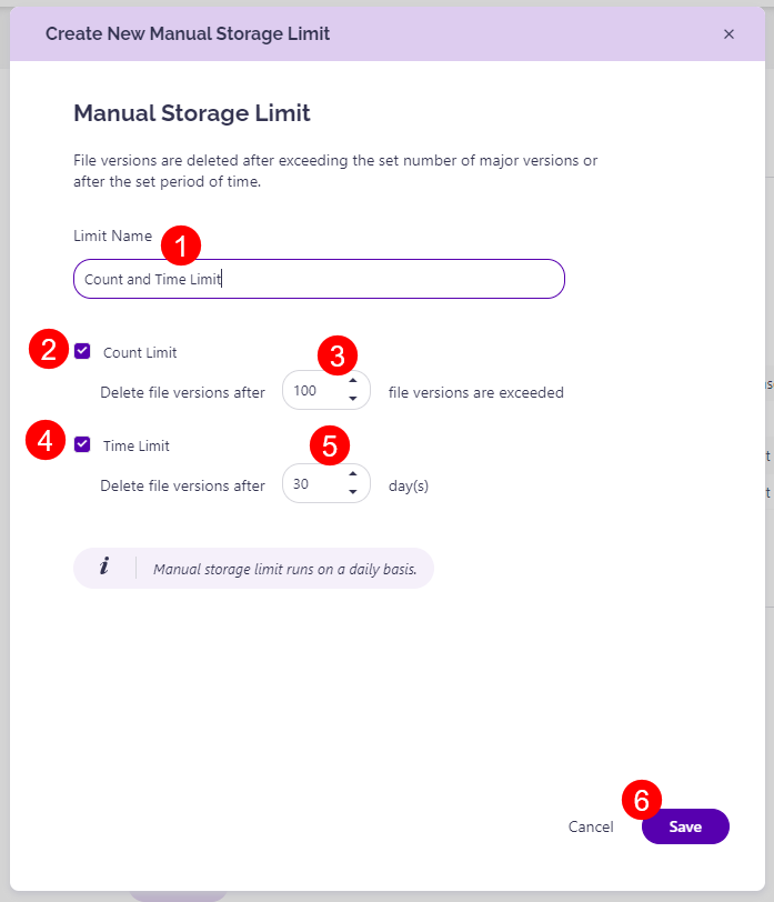 Storage Versioning Limits - Create New