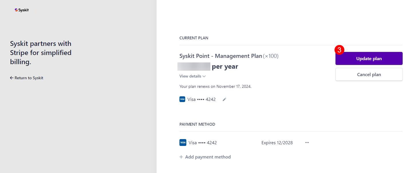 Syskit Point Subscription - Increase Users Licenses - Update plan