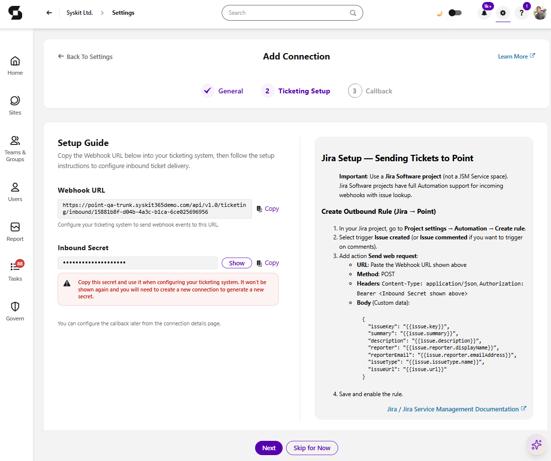 Ticketing - Jira - Ticketing Setup