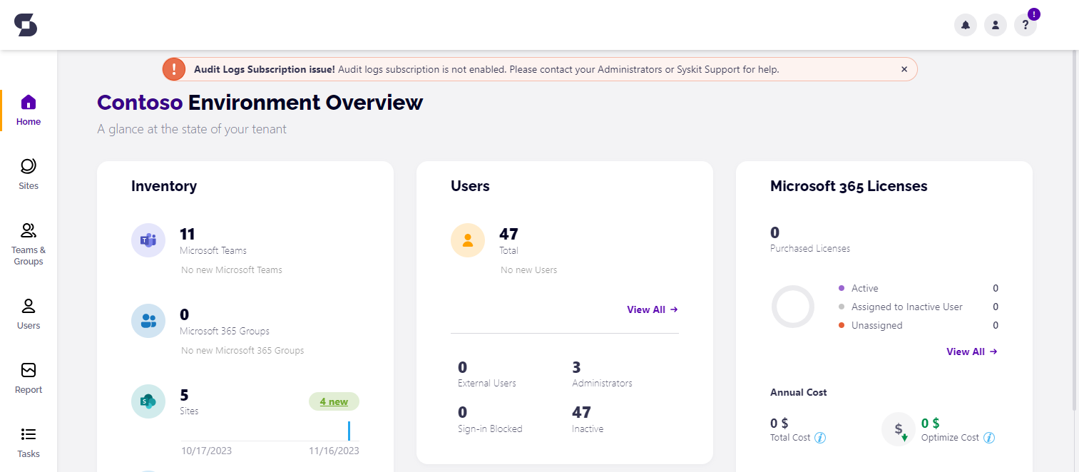 Syskit Point - Audit Error