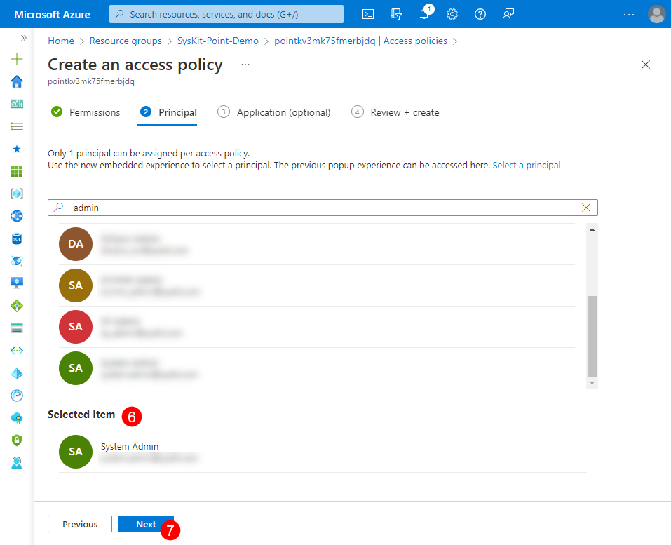 Key Vault - Access Policy - Principal