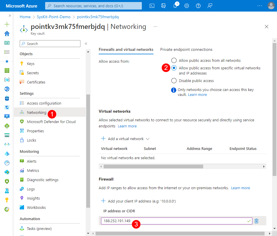 Key Vault - Networking