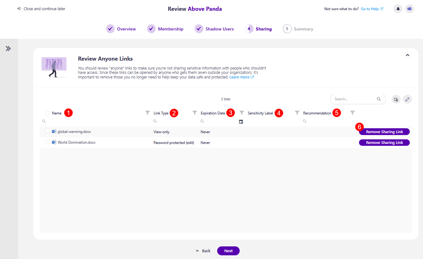 Workspace Review - Sharing Step - Shared with Anyone