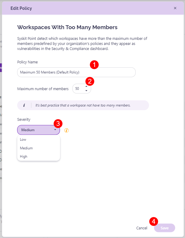 Workspaces with Too Many Members - Selection